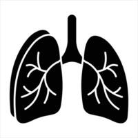 pulmões glifo ícone Projeto estilo vetor