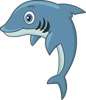 fofa azul golfinho desenho animado pulando vetor