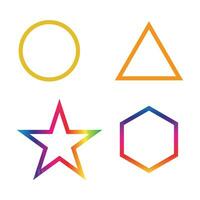 jogos Lula círculo, triângulo, gradiente cor Estrela e polígono símbolo estoque ilustração. vetor