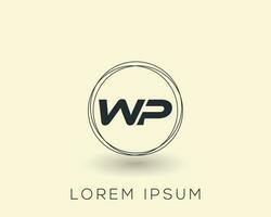 alfabeto 'wp' logotipo Projeto modelo para seu negócios. vetor