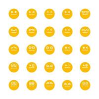 amarelo face emoticon conjunto vetor