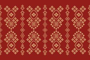 étnico geométrico tecido padronizar Cruz ponto.ikat bordado étnico oriental pixel padronizar vermelho fundo. resumo,vetor,ilustração. textura,vestuário,quadro,decoração,motivos,seda papel de parede. vetor