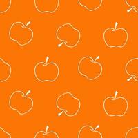 desatado padronizar do rabisco maçãs mão desenhado fundo para outono colheita feriado, Ação de graças, dia das Bruxas, sazonal, têxtil, scrapbooking, papel trabalhos manuais. vetor
