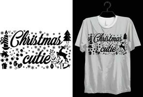Natal gracinha. engraçado presente item alegre Natal camiseta Projeto para Natal amantes. vetor