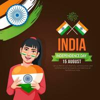 criativo Índia independência dia vetor bandeira. celebração 15 º do agosto. a comemorar patriótico festival.
