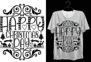 feliz Natal dia. engraçado presente item alegre Natal camiseta Projeto para Natal amantes. vetor