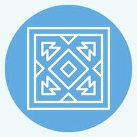 ícone tapete. relacionado para americano indígena símbolo. azul olhos estilo. simples Projeto editável. simples ilustração vetor