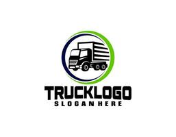 caminhão reboque transporte logística, entrega, expressar, carga empresa, velozes envio, Projeto modelo logotipo ilustração silhueta, emblema isolado em Sombrio fundo, Preto vetor