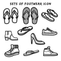 calçados ícone vetor coleção conjunto