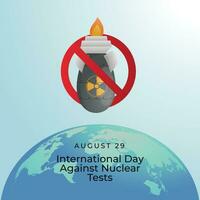 internacional dia contra nuclear testes Projeto modelo Boa para celebração saudações. nuclear arma vetor Projeto. plano Projeto. eps 10.