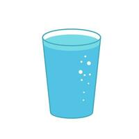 vidro do espumante água. azul limpar \ limpo aqua transparente. mineral água, puro h2o. vetor ilustração em branco fundo
