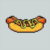 pixel arte ilustração quente cachorro. pixelizada quente cachorro lixo Comida. cachorro quente comida rápida ícone pixelizada para a pixel arte jogos e ícone para local na rede Internet e vídeo jogo. velho escola retrô. vetor
