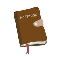 fofa caderno vetor. mão desenhado diário ou caderno vetor ilustração dentro simples rabisco estilo. caderno com Castanho couro cobrir.