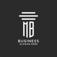 MB iniciais com simples pilar logotipo projeto, criativo legal empresa logotipo vetor