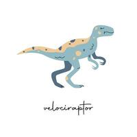 plano vetor plano mão desenhado vetor ilustração do velociraptor dinossauro