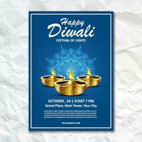 feliz diwali diya luzes folheto Projeto folheto deepavali festival folheto parede poster modelo vetor