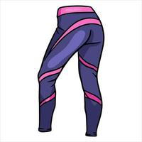 leggings esportivos para fitness e esportes. roupa de esporte. lendas do esporte. estilo de desenho animado. vetor