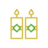 vela ícone duocolor verde amarelo cor chinês Novo ano símbolo perfeito. vetor