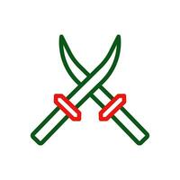 espada ícone duocolor verde vermelho cor militares símbolo perfeito. vetor
