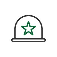 capacete ícone duocolor cinzento verde cor militares símbolo perfeito. vetor