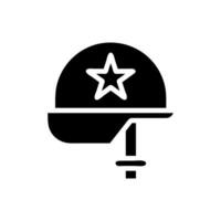 capacete ícone sólido Preto cor militares símbolo perfeito. vetor