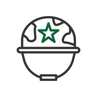 capacete ícone duocolor cinzento verde cor militares símbolo perfeito. vetor
