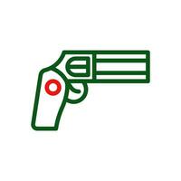 arma de fogo ícone duocolor verde vermelho cor militares símbolo perfeito. vetor