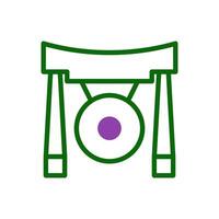 gongo ícone duotônico verde roxa cor chinês Novo ano símbolo perfeito. vetor