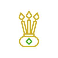 vela ícone duocolor verde amarelo cor chinês Novo ano símbolo perfeito. vetor