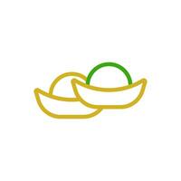 fortuna ícone duocolor verde amarelo cor chinês Novo ano símbolo perfeito. vetor