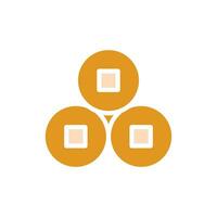 moeda ícone sólido laranja amarelo cor chinês Novo ano símbolo perfeito. vetor