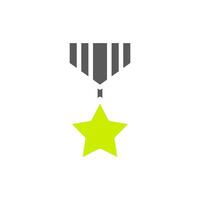 medalha ícone gradiente verde azul cor militares símbolo perfeito. vetor