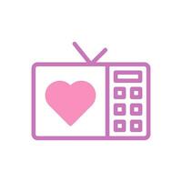 televisão amor ícone duotônico roxa Rosa estilo namorados ilustração símbolo perfeito. vetor