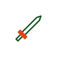 espada ícone duotônico verde laranja cor militares símbolo perfeito. vetor