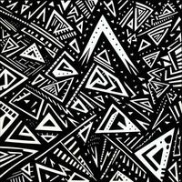 Setas; flechas dentro forma do triângulos dentro Preto e branco padrão, rodopiando vórtices, audacioso, desenho animado linhas vetor