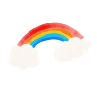 fofa arco Iris aguarela isolado em branco fundo vetor ilustração.