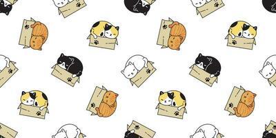 gato desatado padronizar vetor gatinho chita papel caixa animal procriar repetir papel de parede cachecol isolado telha fundo desenho animado ilustração