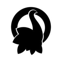 Preto silhueta pavão logotipo vetor