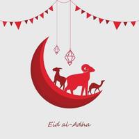 cartão feliz eid al adha mubarak vetor