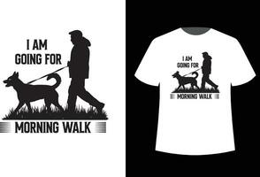 cachorro caminhando camiseta Projeto vetor