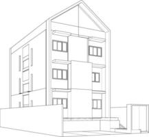 3d ilustração do residencial projeto vetor