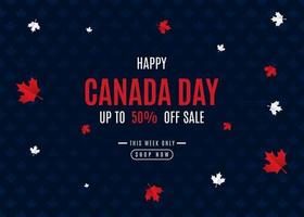 1º de julho. dia do Canadá, promoção de vendas, design de modelo de banner de publicidade vetor