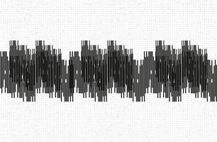 onda de som cinza em fundo de papel branco, conceito de diagrama de onda de terremoto, design para educação e ciência vetor