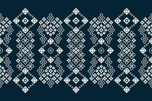 étnico geométrico tecido padronizar Cruz ponto.ikat bordado étnico oriental pixel padronizar azul fundo. resumo,vetor,ilustração. textura,vestuário,quadro,decoração,motivos,seda papel de parede. vetor