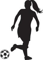 fêmea futebol jogador vetor silhueta ilustração
