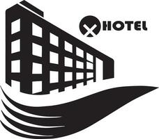 hotel logotipo vetor silhueta, hotel ícone vetor