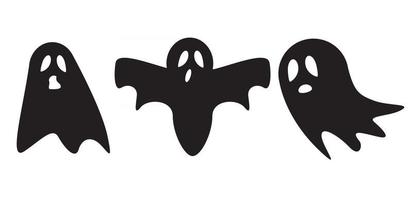 ícone de fantasma personagem de desenho animado bonito, logotipo ou símbolo de halloween, ilustração vetorial vetor
