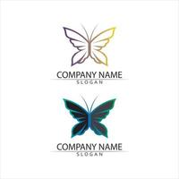 animal do logotipo do projeto do ícone da borboleta da beleza vetor