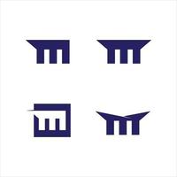 Fonte e ícone do modelo do logotipo da letra m para negócios vetor