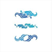 ícone de onda de água vetor abstrato logotipo azul oceano e praia